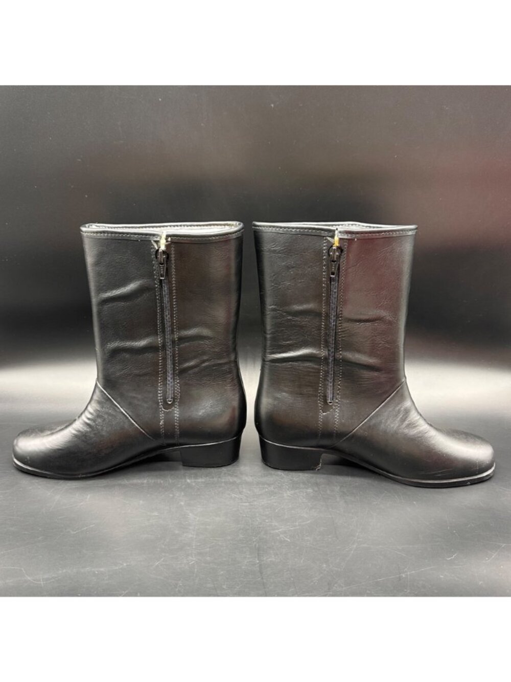 Vintage Black Boots Waterproof Sherpa Lined USA Size 6 Extra Wide Retro Winter - Picture 3 of 15